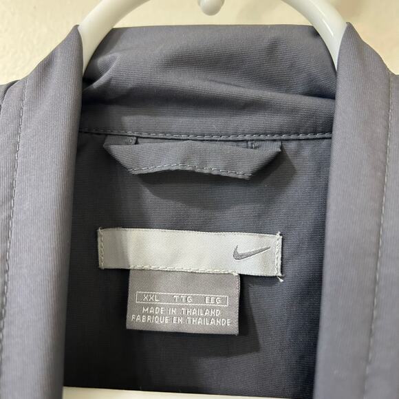 Nike Vtg Mens Sz XXL Gray & Blue Full Zip Windbreaker Jacket Gray Tag Logo - Picture 4 of 7